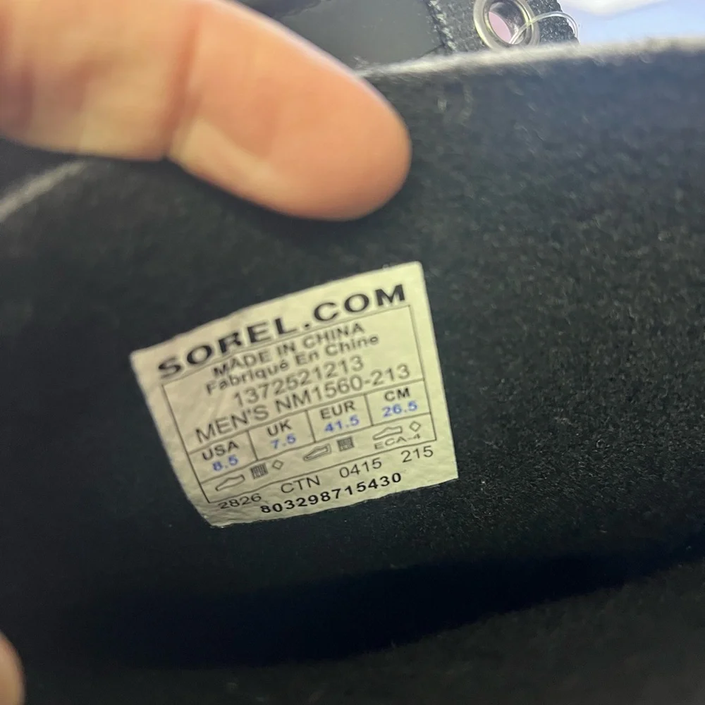 Sorel Men Premium Rubber Water Proof Snow Boots Black Size 8.5 NWT - Picture 5 of 5